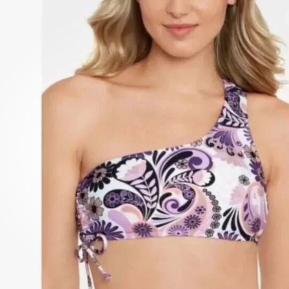Salt & Cove Juniors One Shoulder Bikini Top, Multi large - Picture 1 of 6